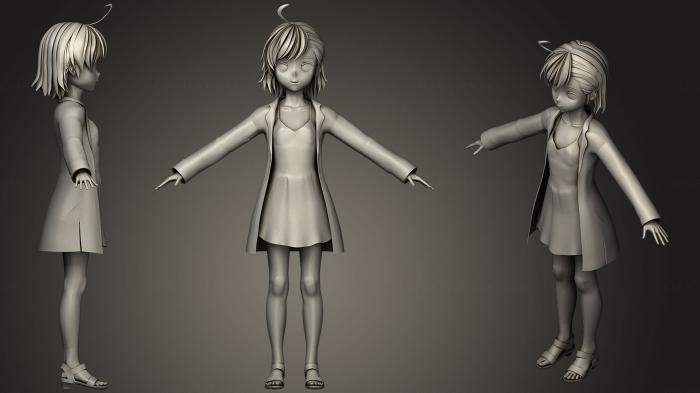 Figurines of girls (STKGL_0303) 3D model for CNC machine